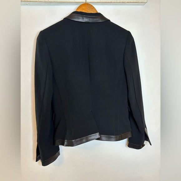 Rag and Bone Black Lamb Leather Trim Tuxedo Blazer - Picture 7 of 8